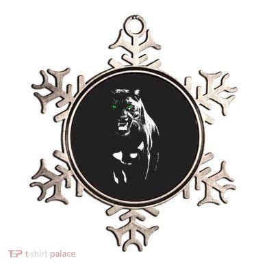 Wild Proud Panther With Cool Green Eyes Shows Ornament
