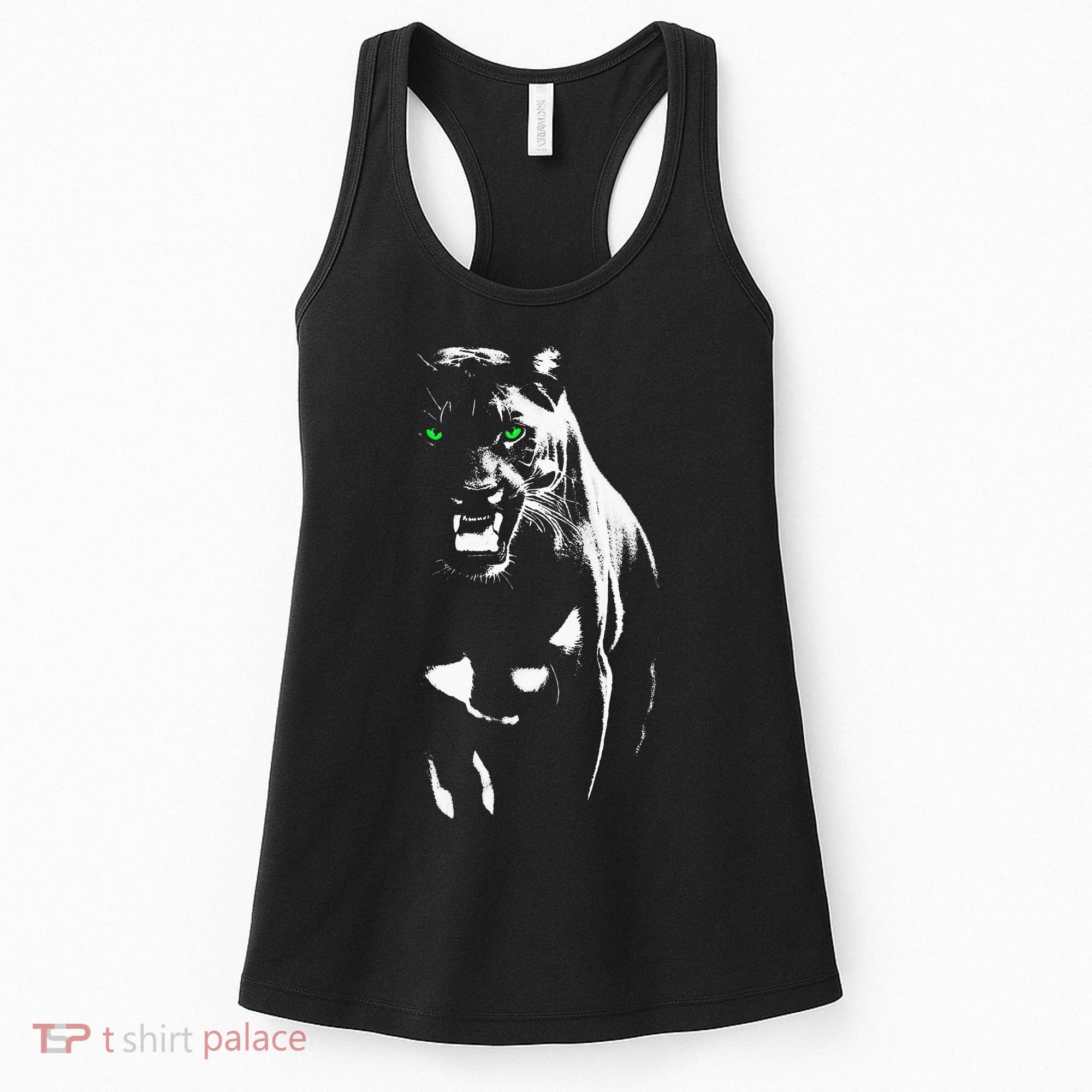 Wild Proud Panther With Cool Green Eyes Shows Women's Tank Top