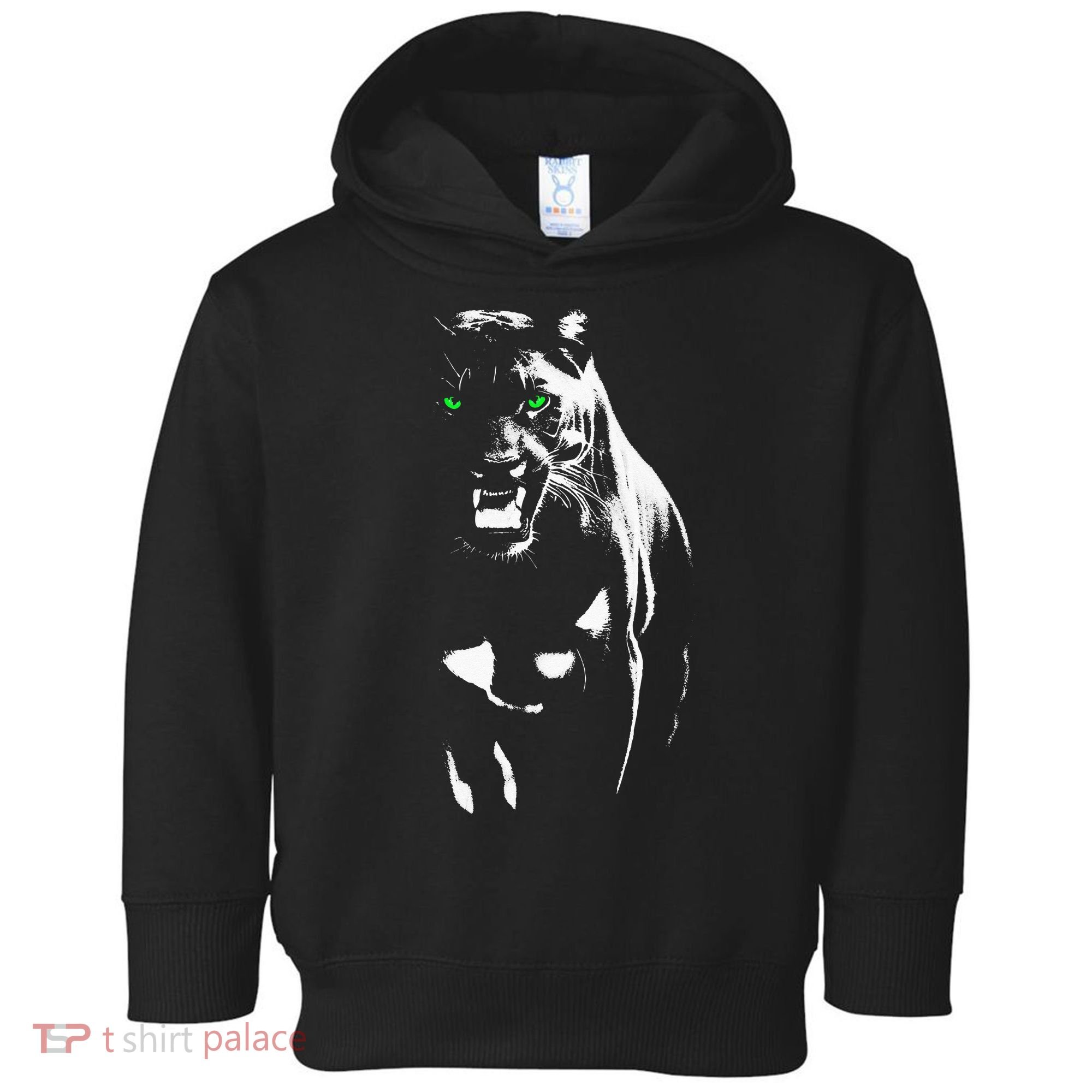 Wild Proud Panther With Cool Green Eyes Shows Toddler Hoodie