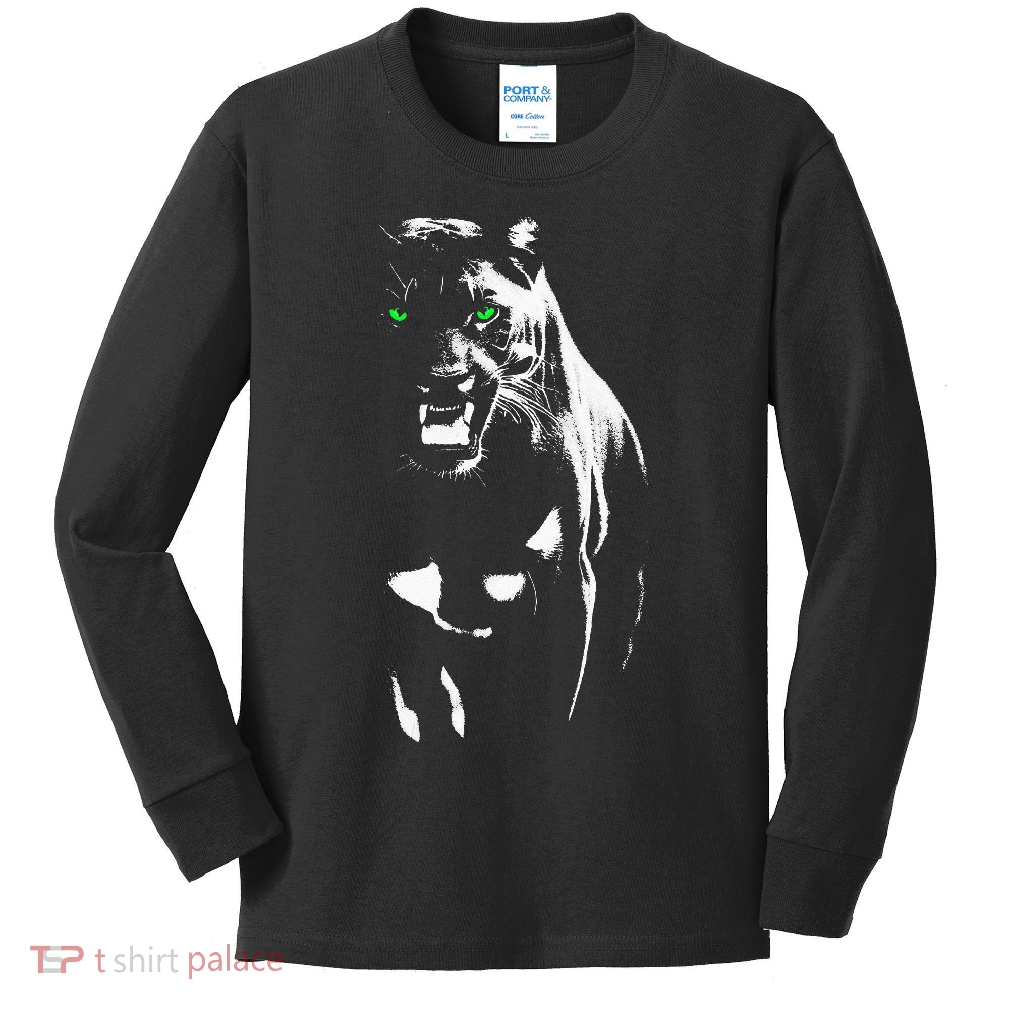 Wild Proud Panther With Cool Green Eyes Shows Kids Long Sleeve Shirt