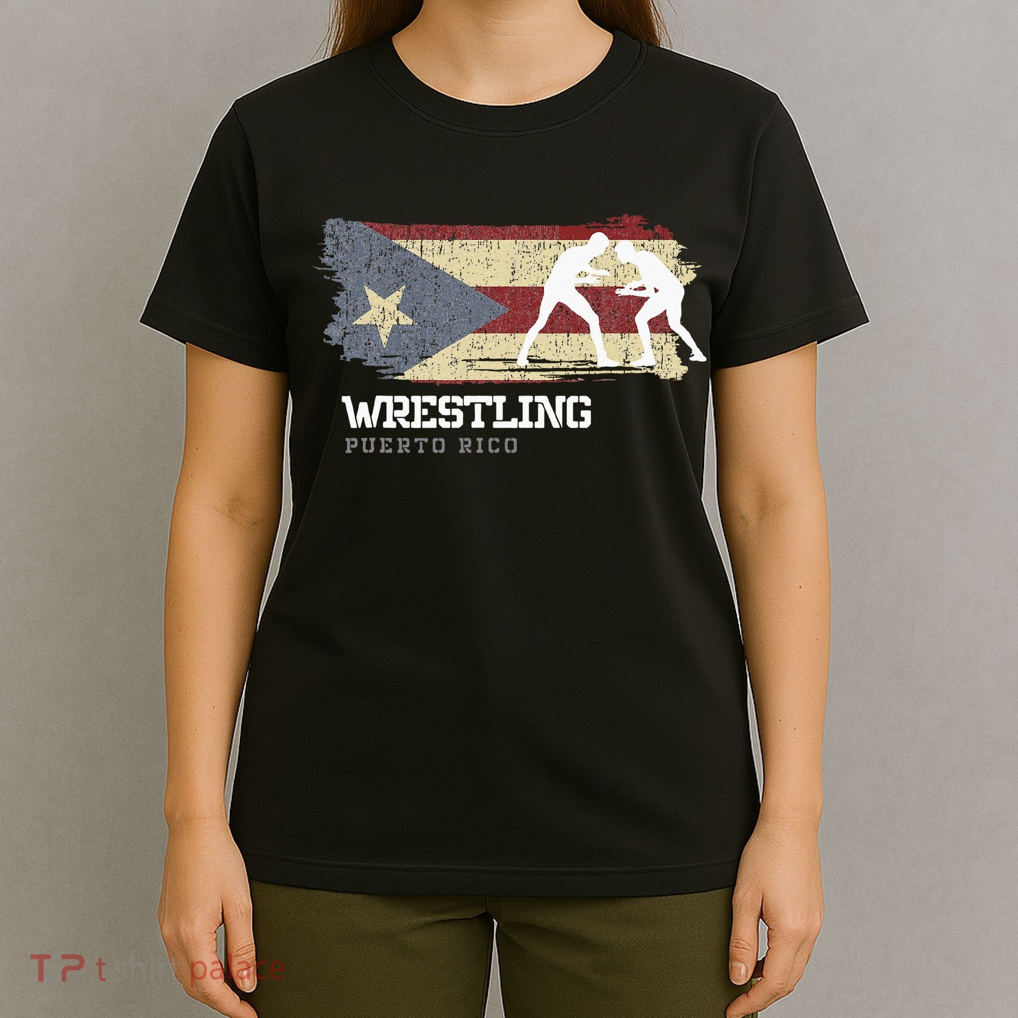 Wrestling Puerto Rico Combat Sports Player Wrestling T-Shirt