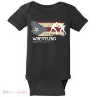 Wrestling Puerto Rico Combat Sports Player Wrestling Baby Bodysuit thumb 0