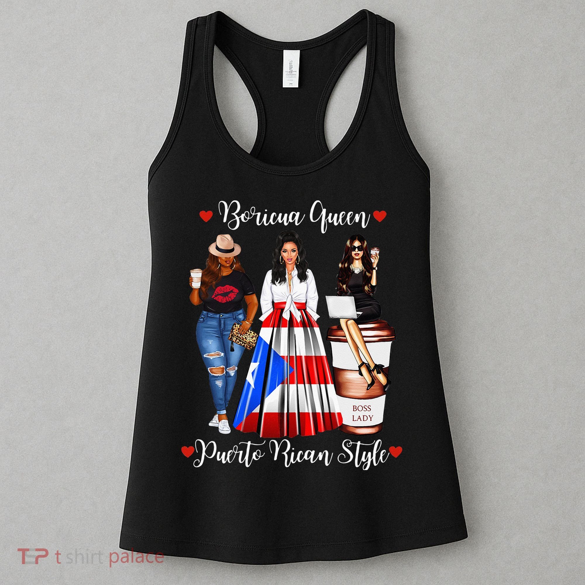 Womens Puerto Rican Style Boricua Queen Mom Womens Puerto Rico Women's Tank Top