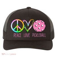 Womens Pickleball Retired Ladies Peace Love Pickleball Yupoong Adult 5-Panel Trucker Hat thumb 0