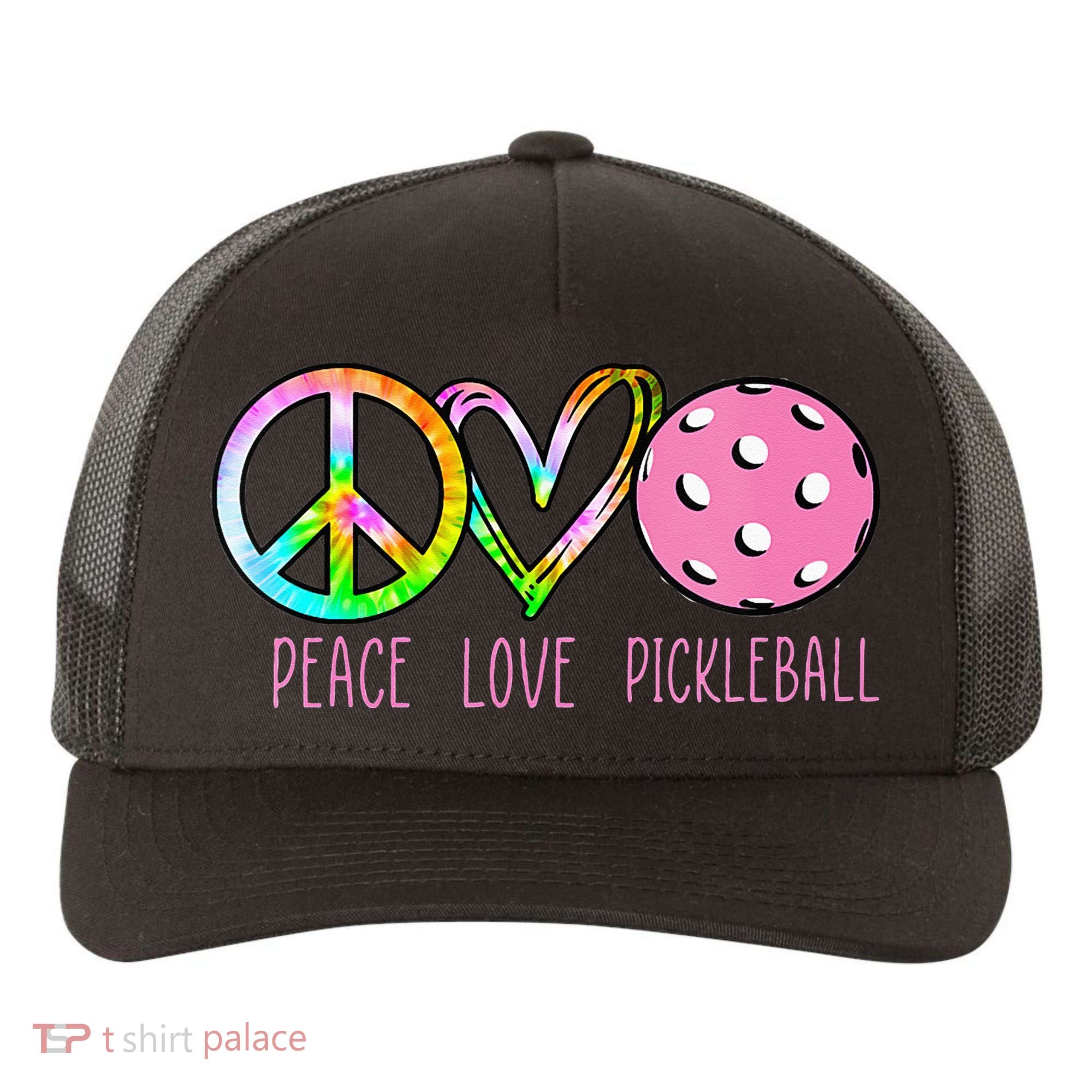 Womens Pickleball Retired Ladies Peace Love Pickleball Yupoong Adult 5-Panel Trucker Hat