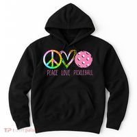Womens Pickleball Retired Ladies Peace Love Pickleball Hoodie thumb 0