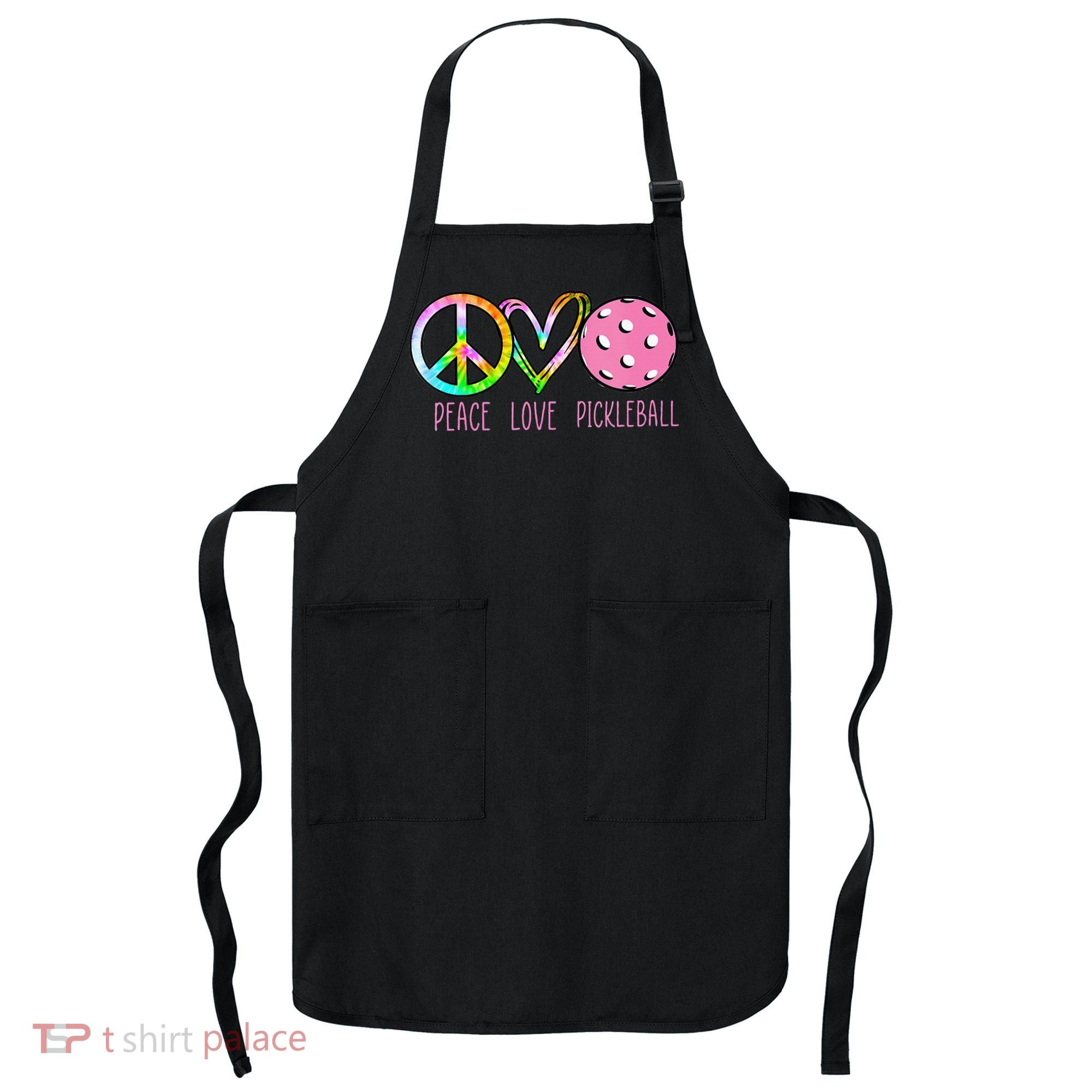 Womens Pickleball Retired Ladies Peace Love Pickleball Apron