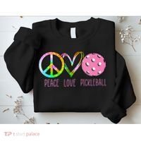 Womens Pickleball Retired Ladies Peace Love Pickleball Sweatshirt thumb 2