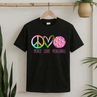 Womens Pickleball Retired Ladies Peace Love Pickleball T-Shirt thumb 2