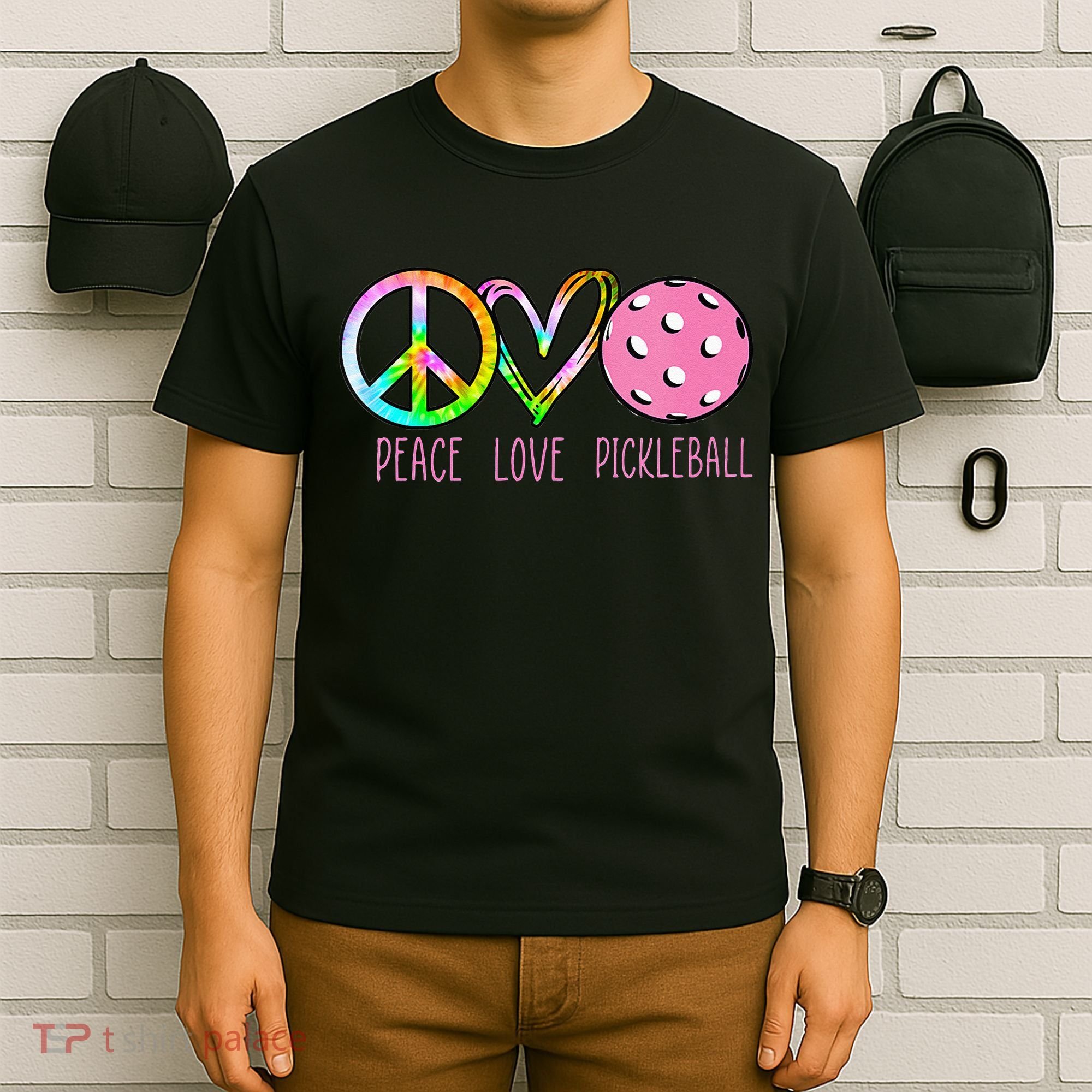 Womens Pickleball Retired Ladies Peace Love Pickleball T-Shirt