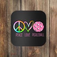 Womens Pickleball Retired Ladies Peace Love Pickleball Coaster thumb 0