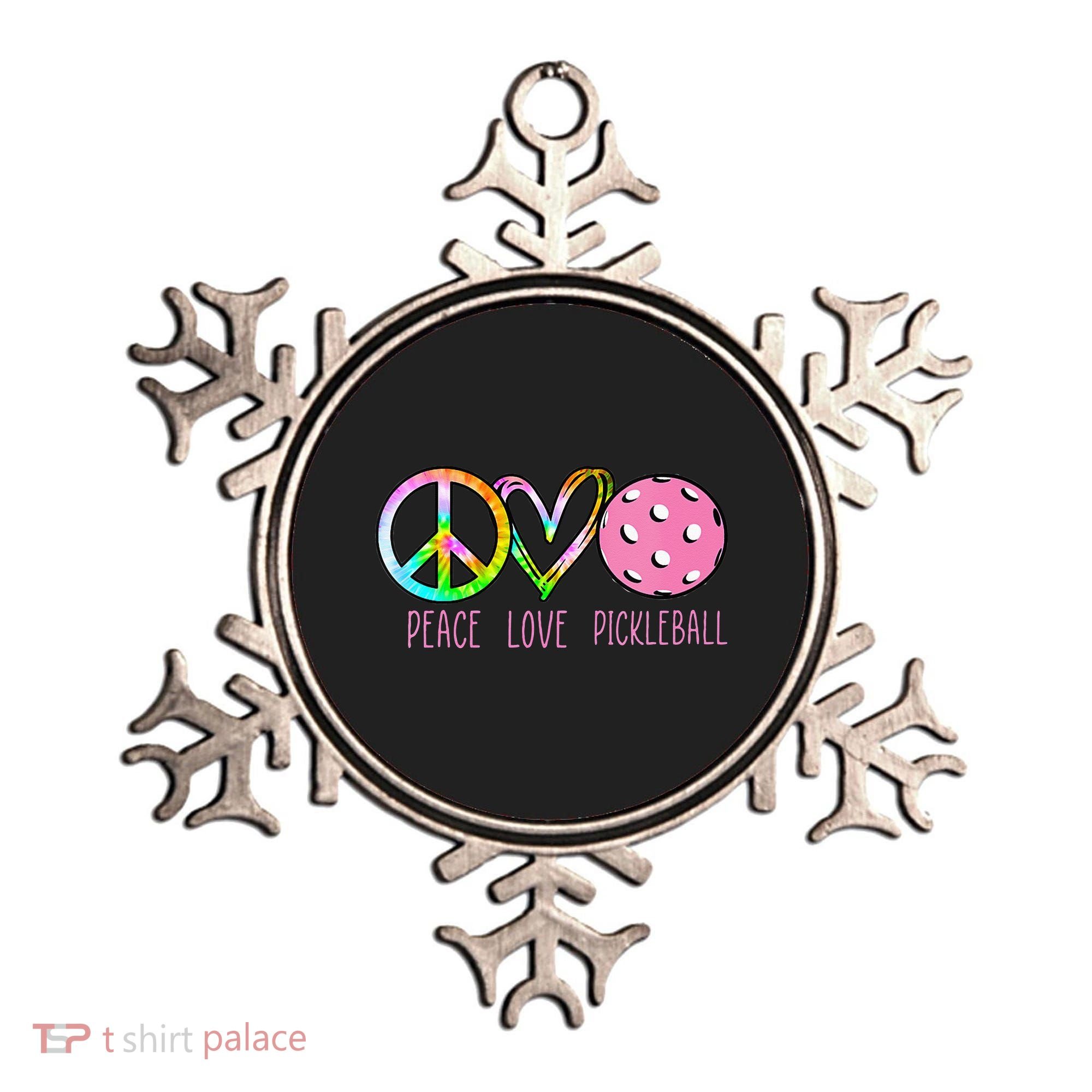 Womens Pickleball Retired Ladies Peace Love Pickleball Ornament