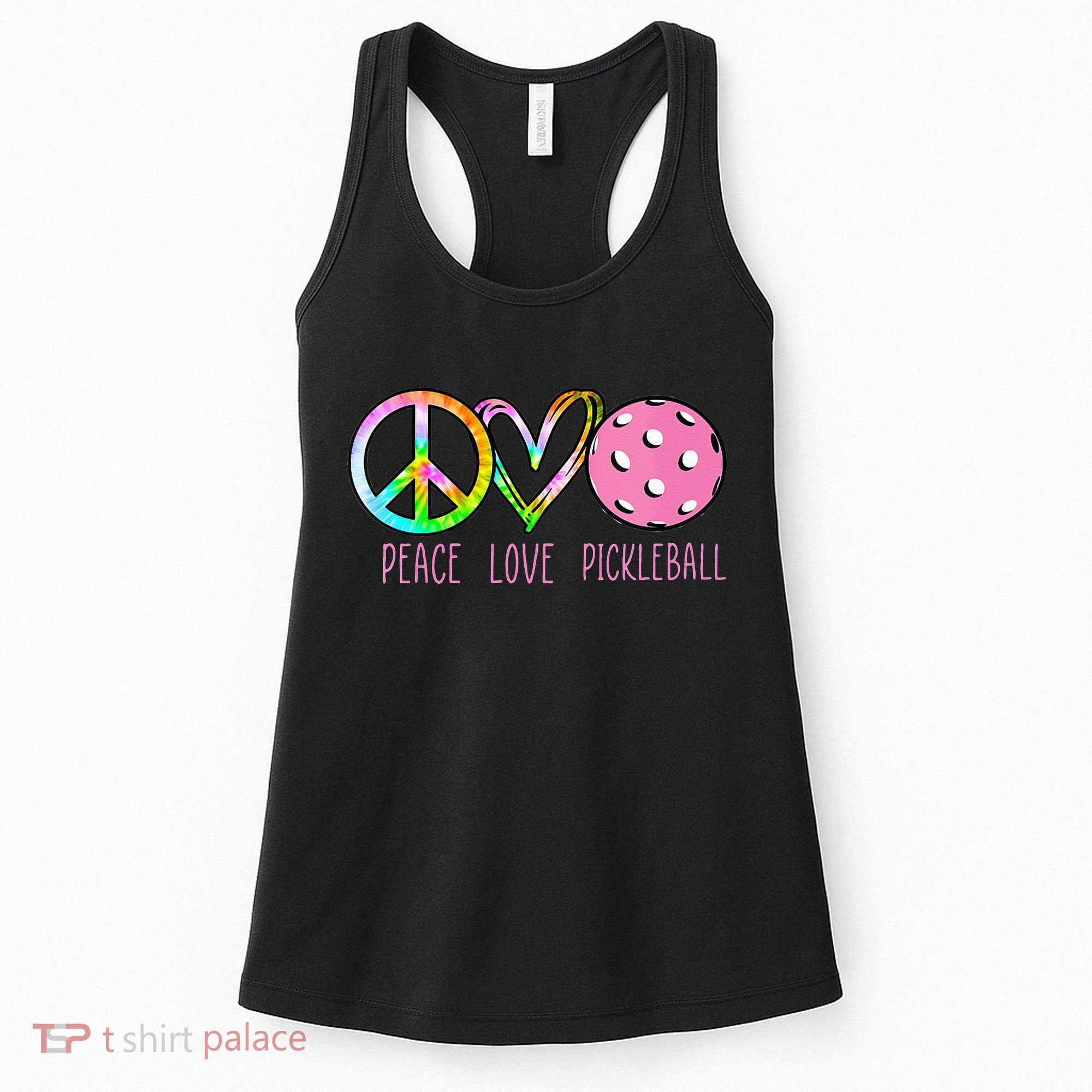 Womens Pickleball Retired Ladies Peace Love Pickleball Women's Tank Top