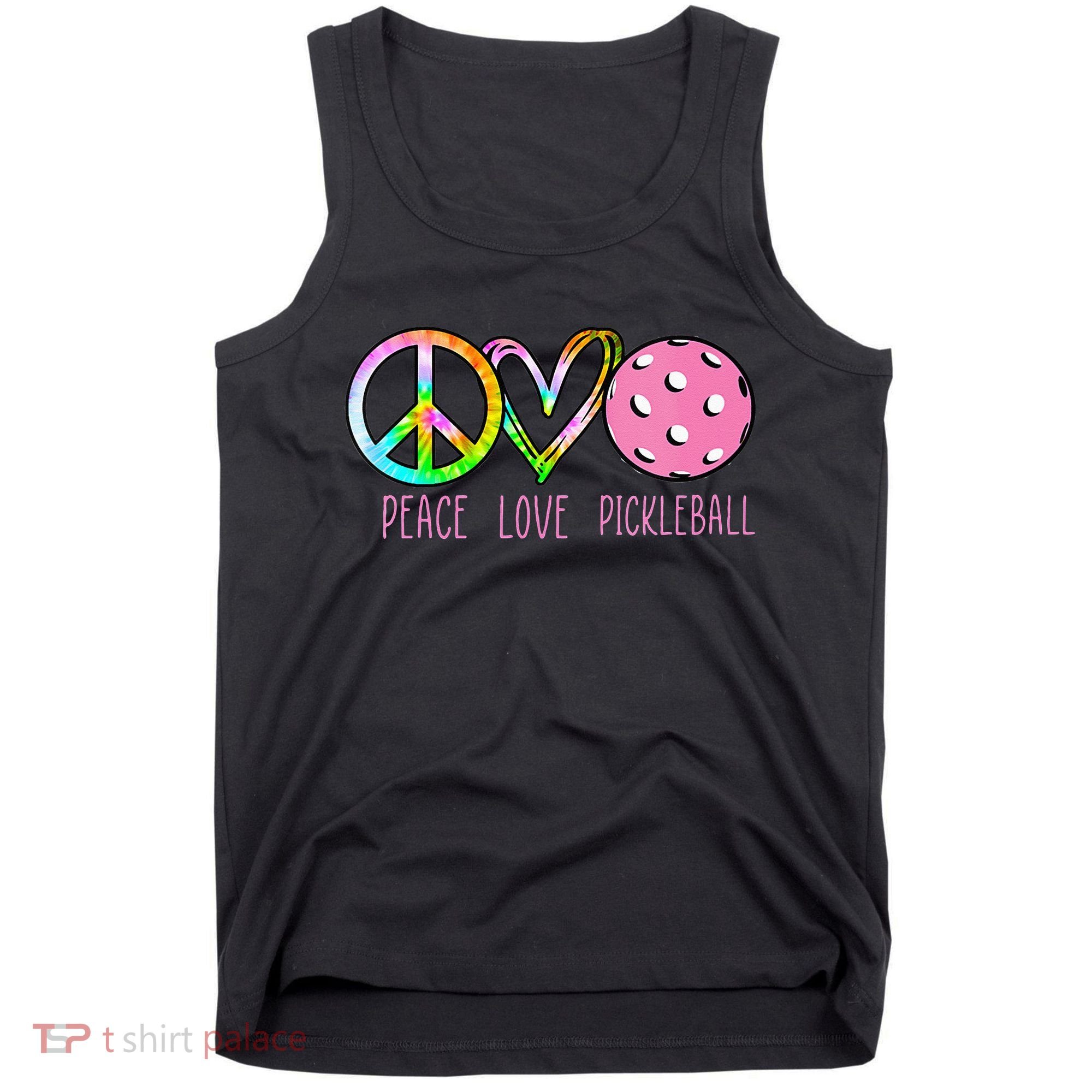 Womens Pickleball Retired Ladies Peace Love Pickleball Tank Top