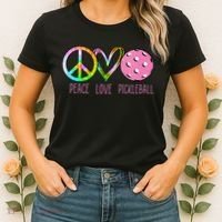 Womens Pickleball Retired Ladies Peace Love Pickleball Women's T-Shirt thumb 2