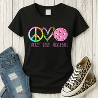 Womens Pickleball Retired Ladies Peace Love Pickleball Women's T-Shirt thumb 3