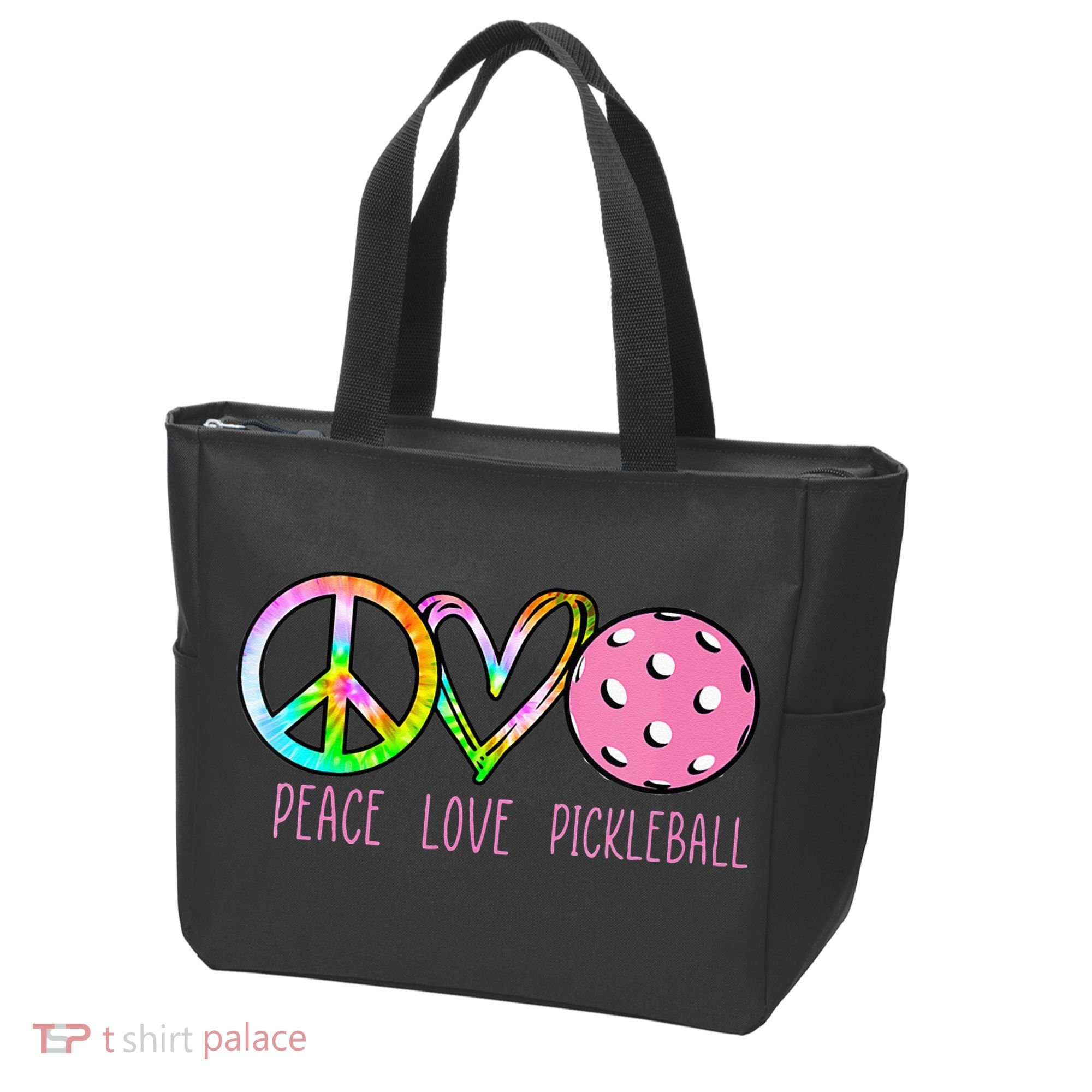 Womens Pickleball Retired Ladies Peace Love Pickleball Tote Bag