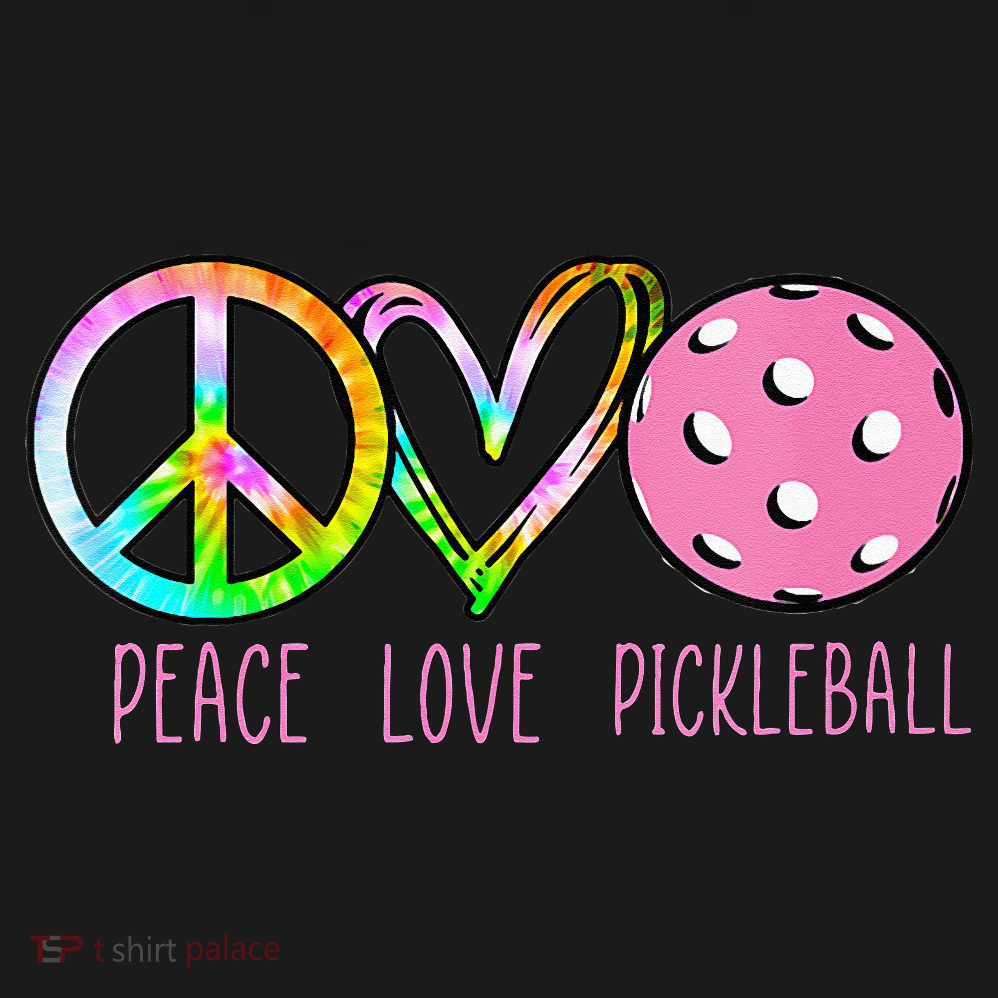 Womens Pickleball Retired Ladies Peace Love Pickleball T-Shirt