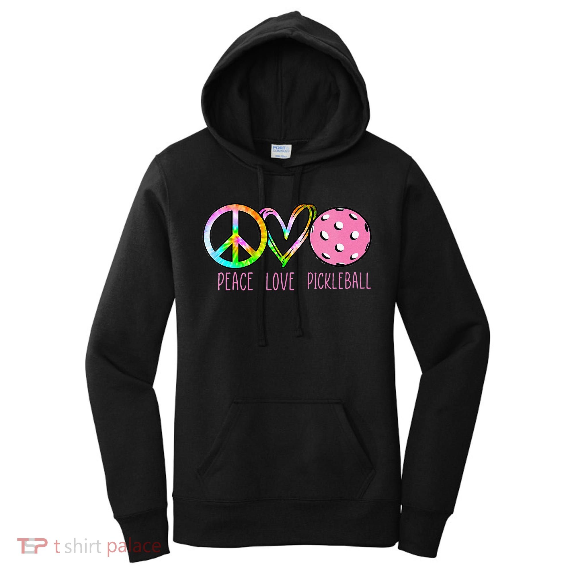 Womens Pickleball Retired Ladies Peace Love Pickleball Women's Hoodie