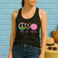 Womens Pickleball Retired Ladies Peace Love Pickleball Women's Tank Top thumb 2