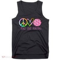 Womens Pickleball Retired Ladies Peace Love Pickleball Tank Top thumb 0
