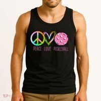 Womens Pickleball Retired Ladies Peace Love Pickleball Tank Top thumb 3