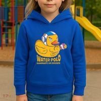 Water Polo Rubber Duck Dominate Or Drown On Kids Hoodie thumb 3