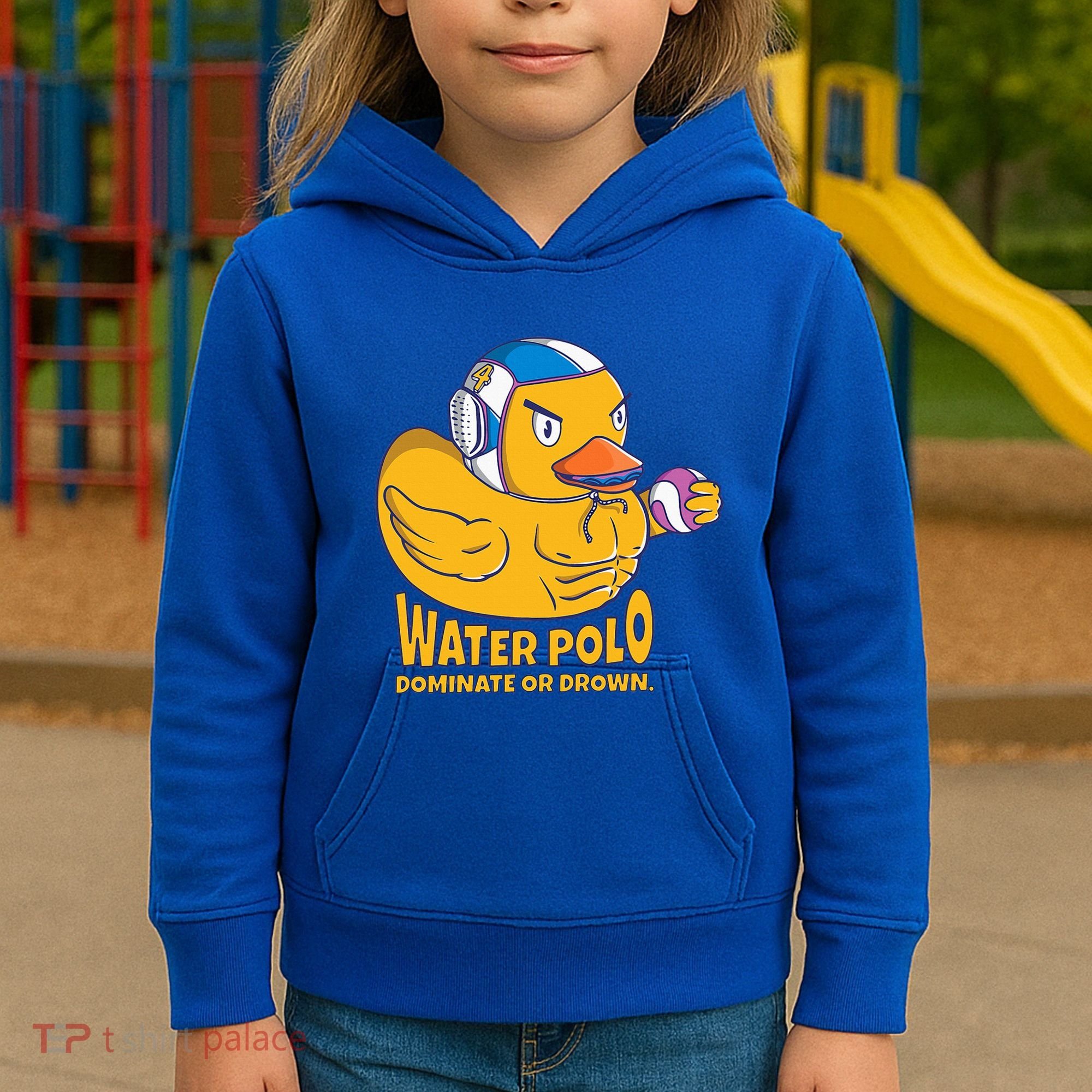 Water Polo Rubber Duck Dominate Or Drown On Kids Hoodie