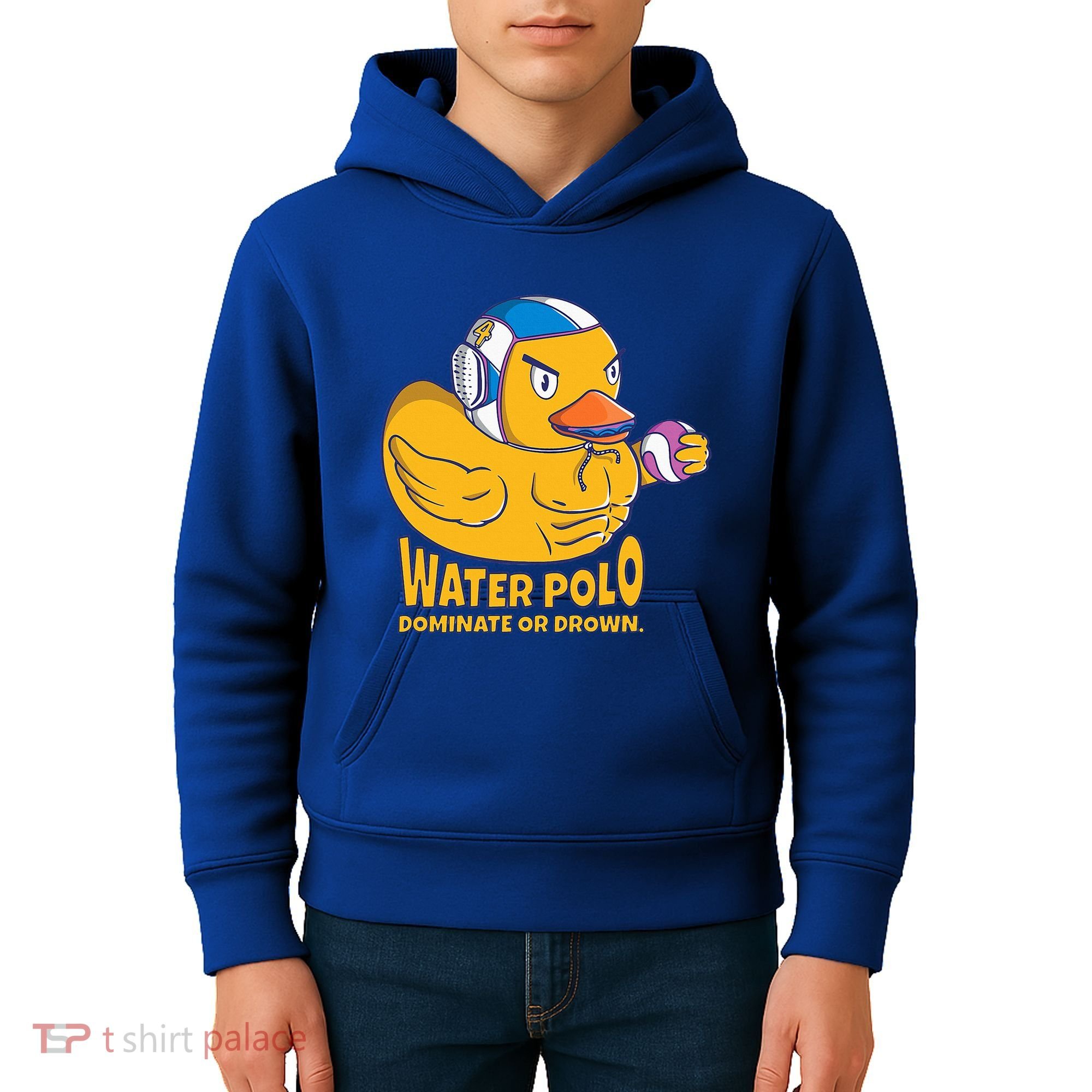 Water Polo Rubber Duck Dominate Or Drown On Kids Hoodie