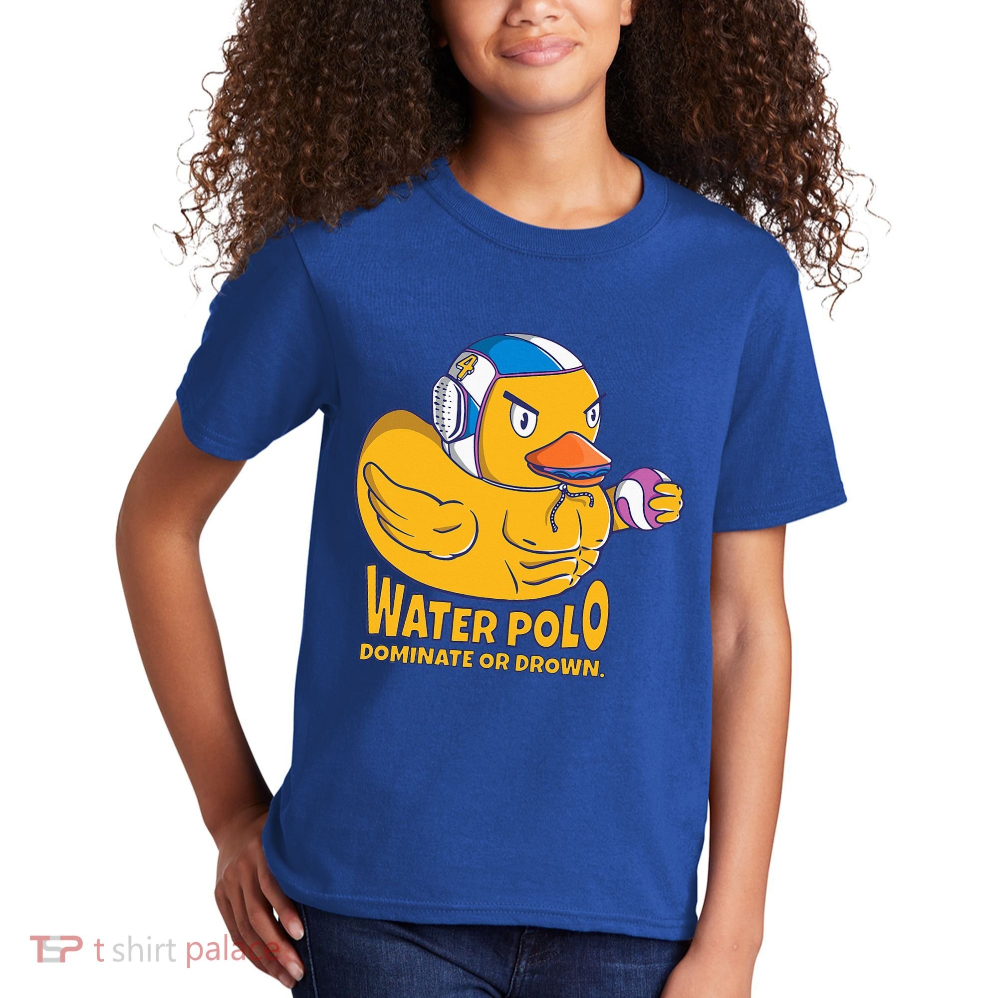 Water Polo Rubber Duck Dominate Or Drown On Kids T-Shirt