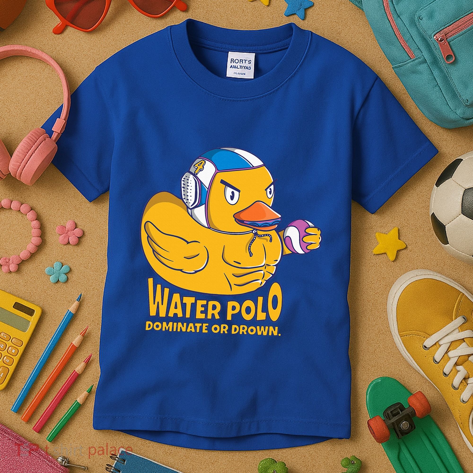 Water Polo Rubber Duck Dominate Or Drown On Kids T-Shirt