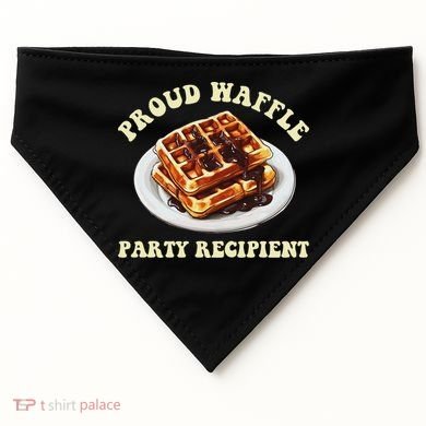 Waffle Party Recipient Retro Funny USA-Made Doggie Bandana