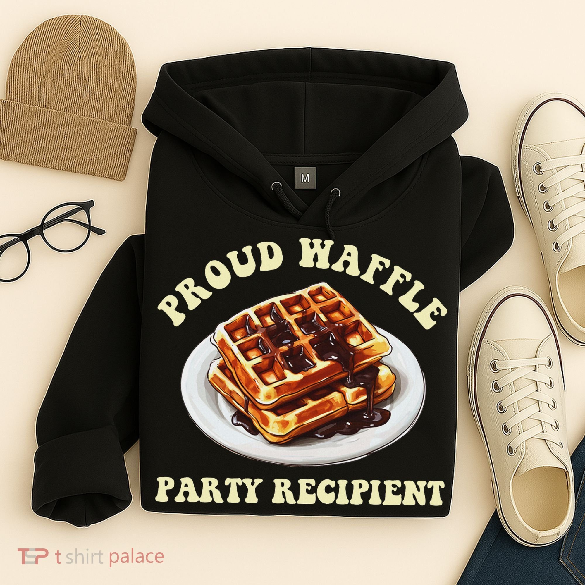 Waffle Party Recipient Retro Funny Hoodie