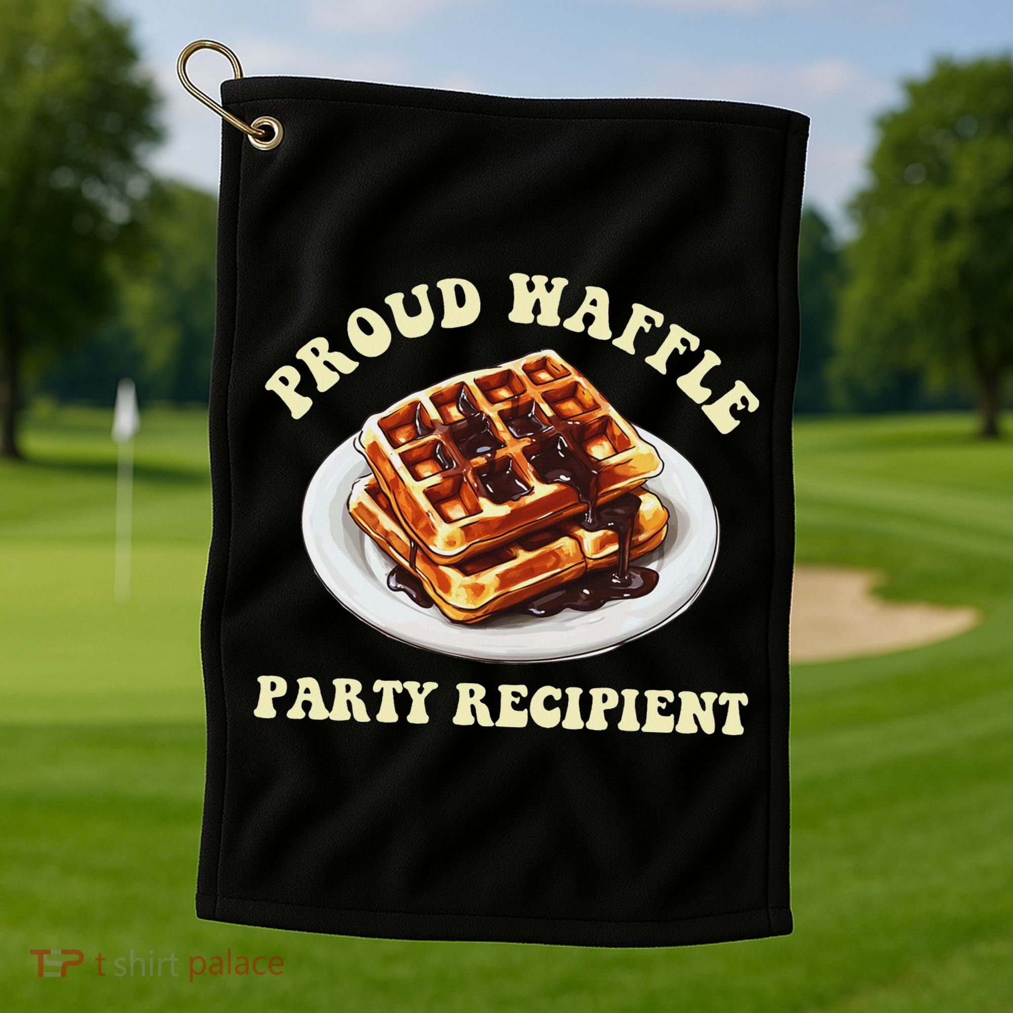 Waffle Party Recipient Retro Funny Golf Towel