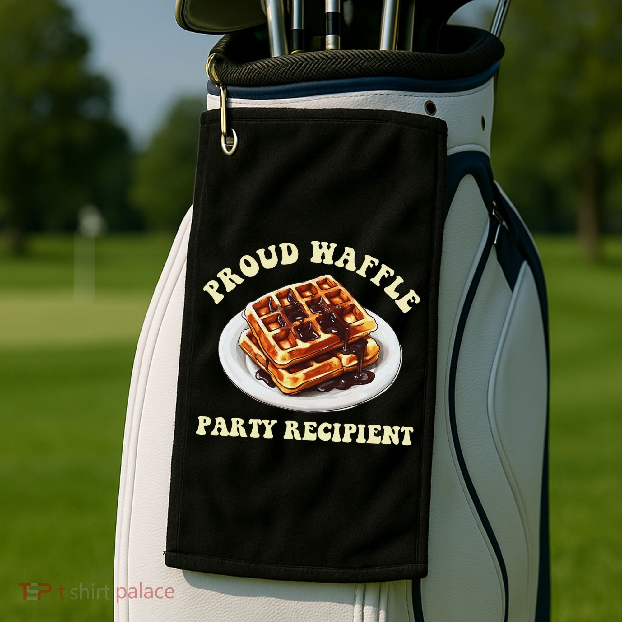 Waffle Party Recipient Retro Funny Golf Towel