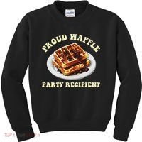 Waffle Party Recipient Retro Funny Kids Sweatshirt thumb 0
