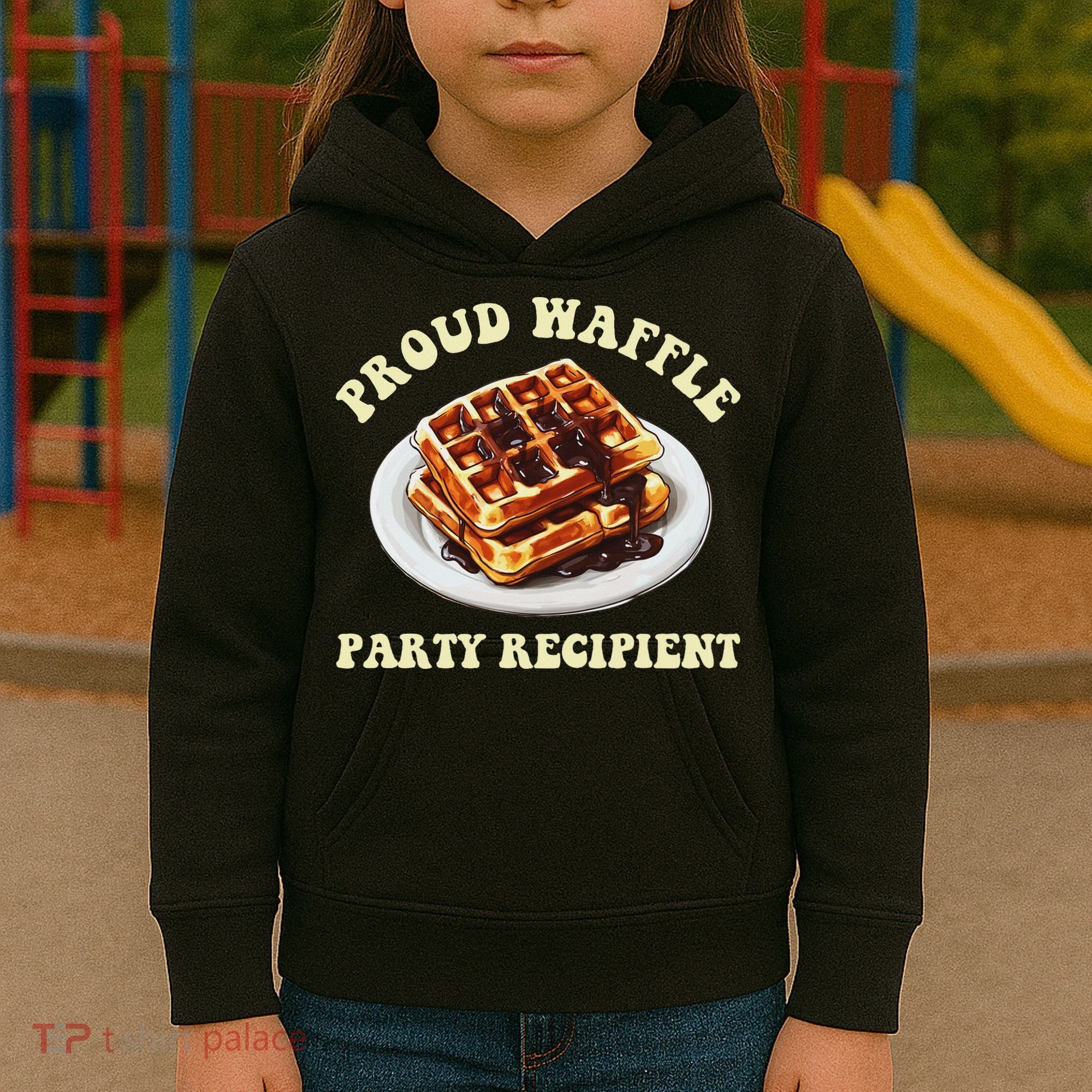 Waffle Party Recipient Retro Funny Kids Hoodie