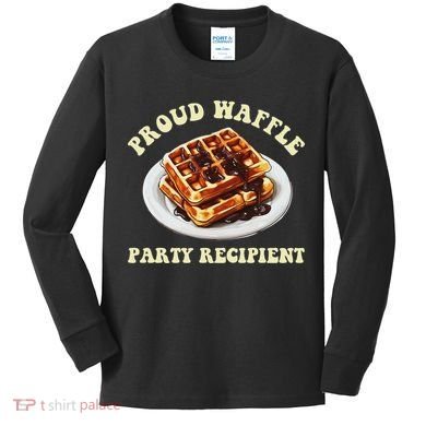 Waffle Party Recipient Retro Funny Kids Long Sleeve Shirt