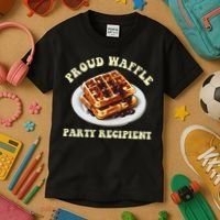 Waffle Party Recipient Retro Funny Kids T-Shirt thumb 3