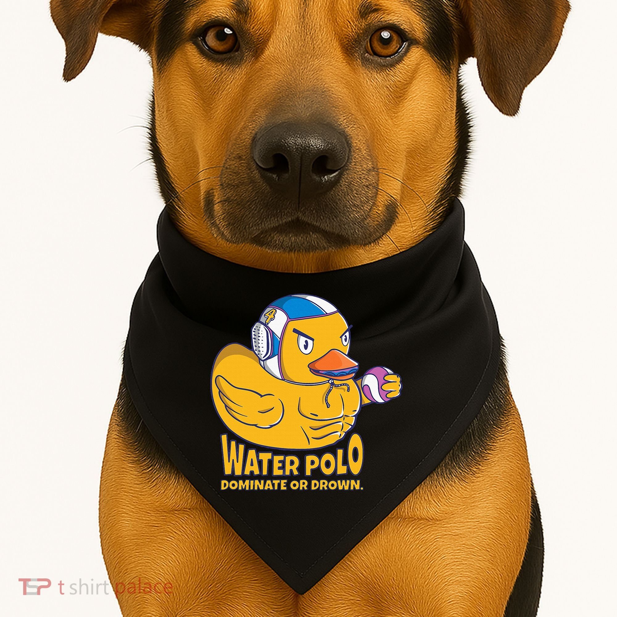 Water Polo Rubber Duck Dominate Or Drown On USA-Made Doggie Bandana