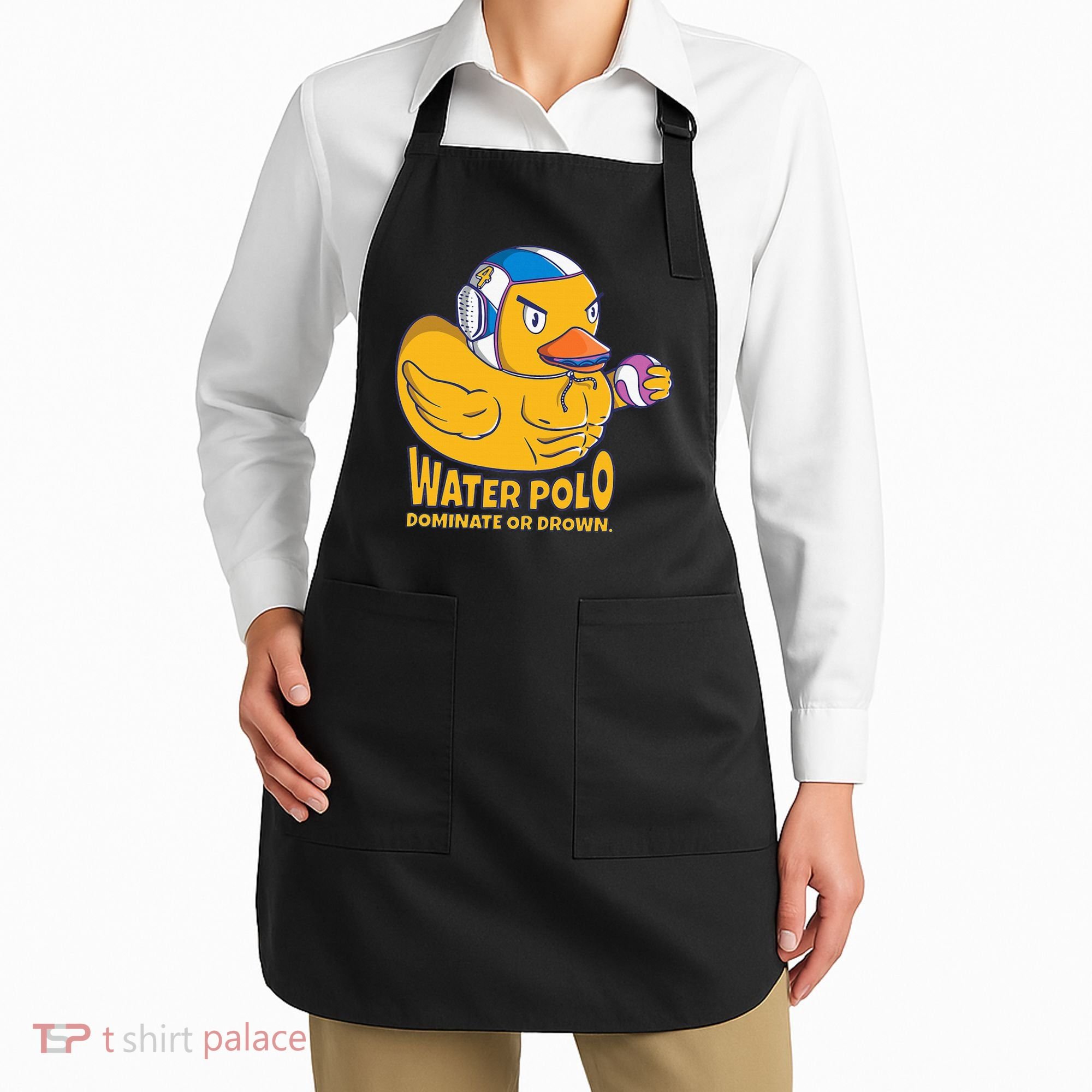 Water Polo Rubber Duck Dominate Or Drown On Apron