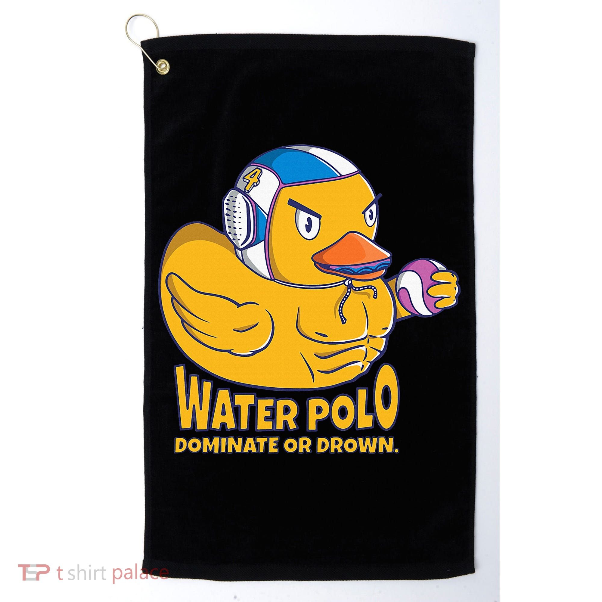 Water Polo Rubber Duck Dominate Or Drown On Golf Towel