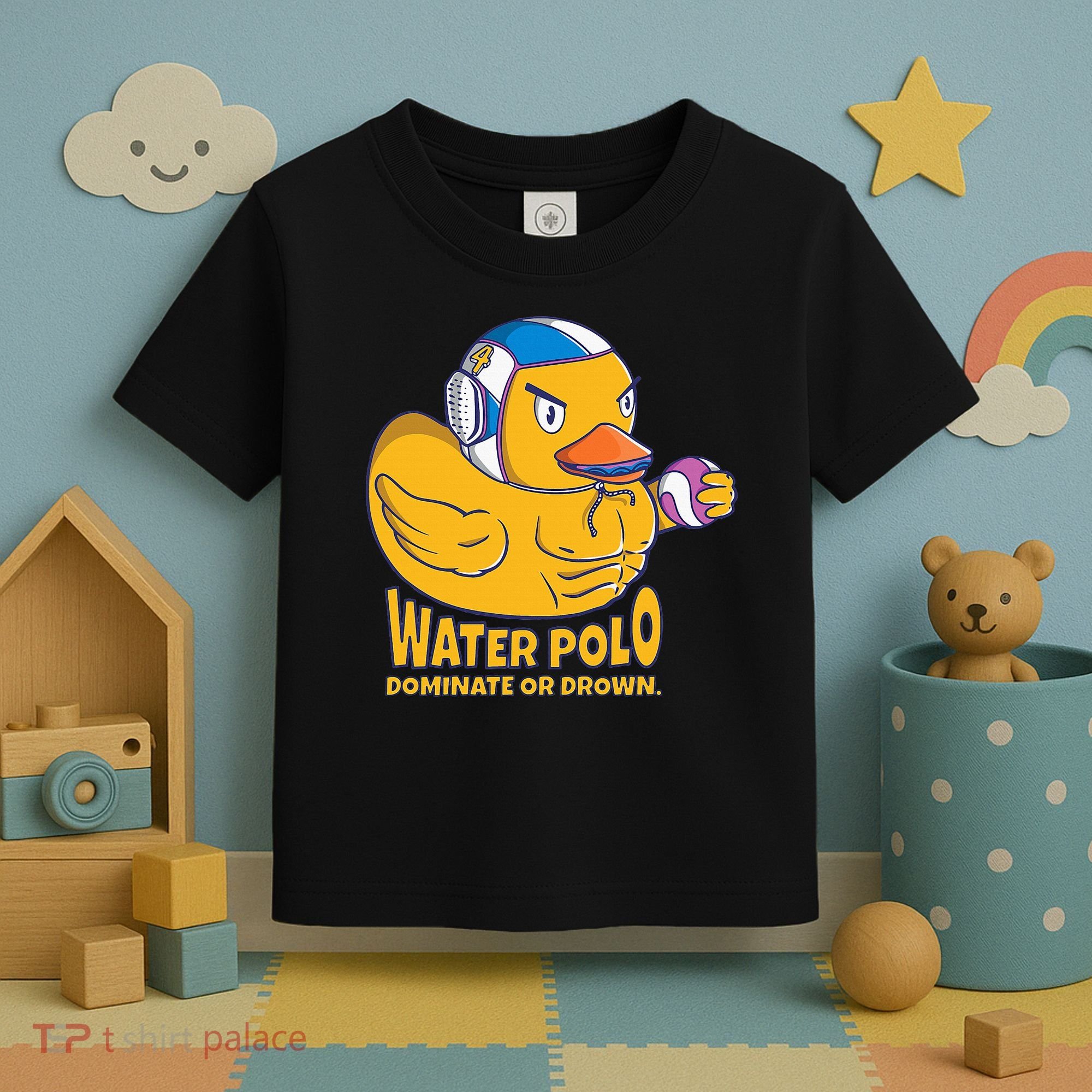 Water Polo Rubber Duck Dominate Or Drown On Toddler T-Shirt