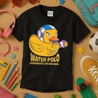 Water Polo Rubber Duck Dominate Or Drown On Kids T-Shirt thumb 3