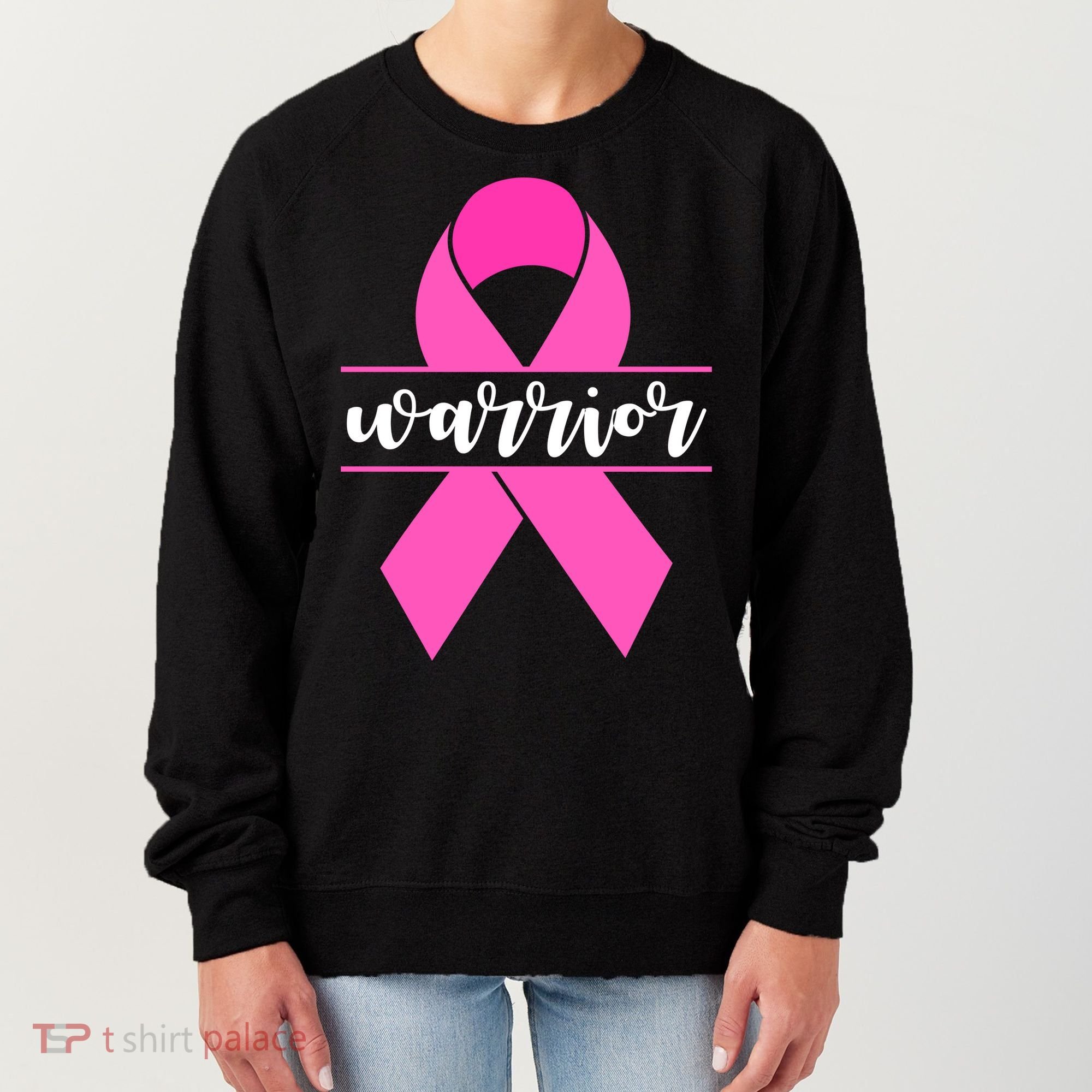 Warrior Pink Ribbon Breast Cancer Month Women's Sweatshirt