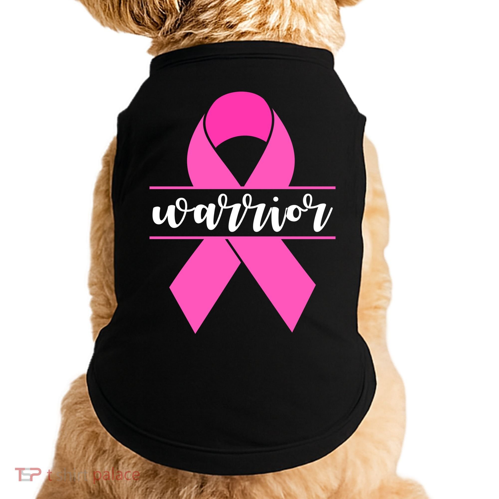 Warrior Pink Ribbon Breast Cancer Month Doggie Tank