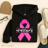 Warrior Pink Ribbon Breast Cancer Month Hoodie thumb 4