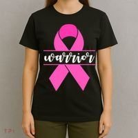 Warrior Pink Ribbon Breast Cancer Month T-Shirt thumb 4