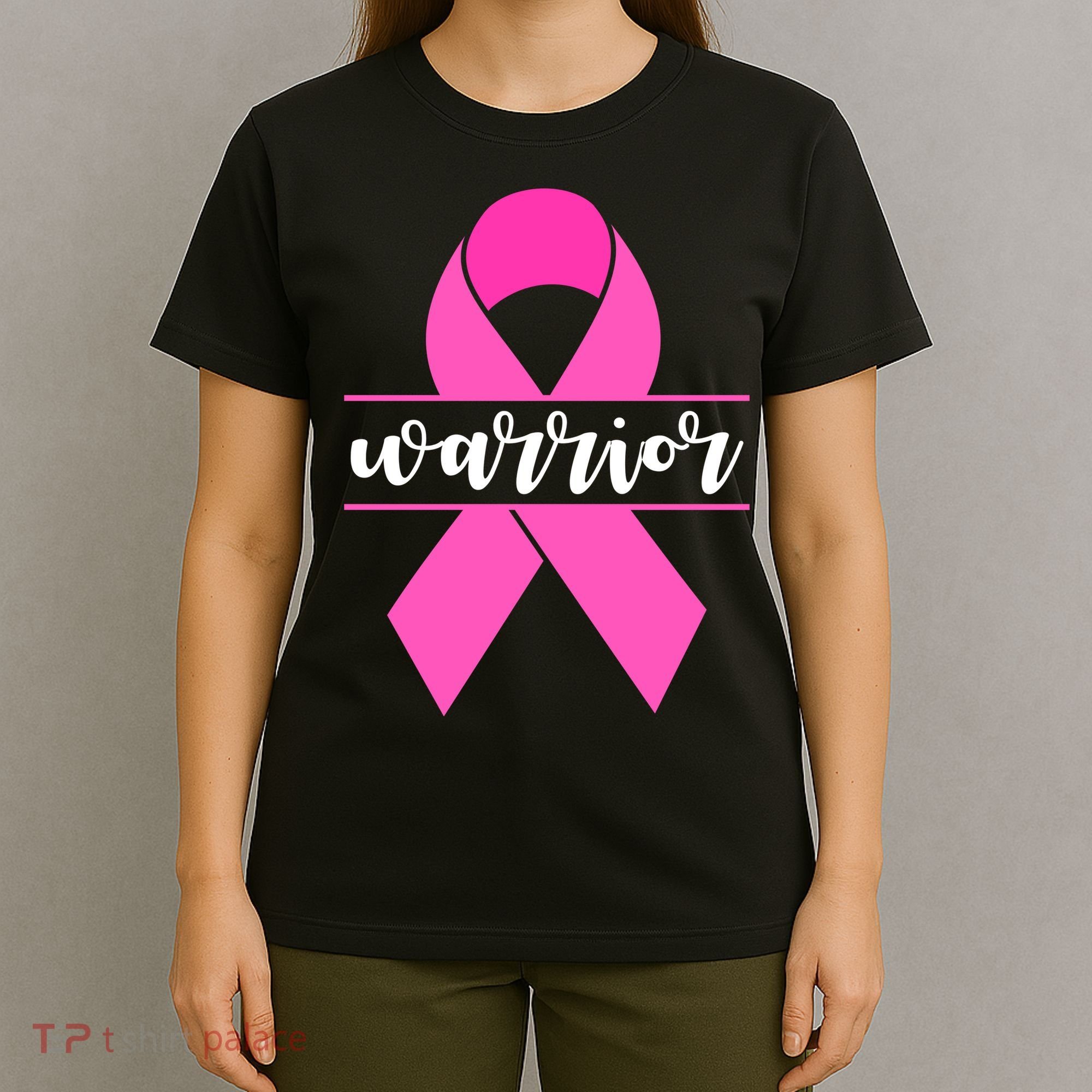 Warrior Pink Ribbon Breast Cancer Month T-Shirt