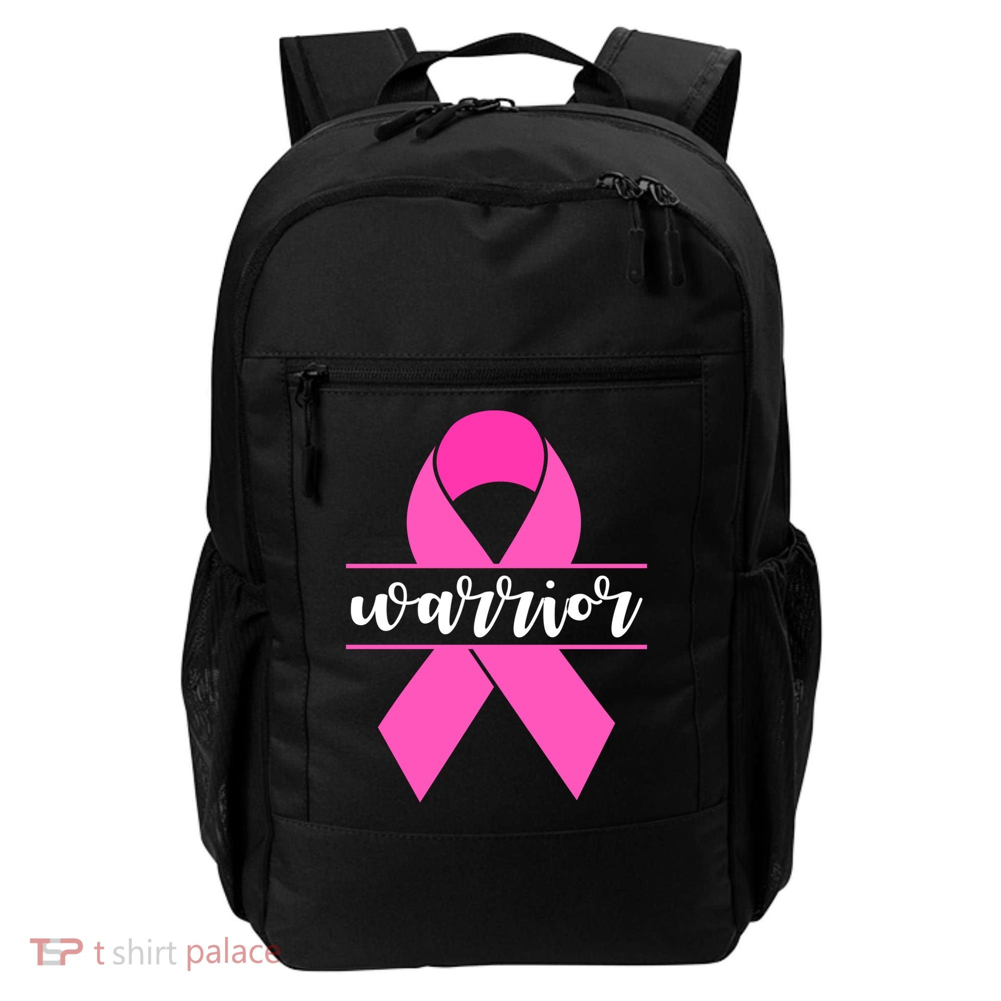 Warrior Pink Ribbon Breast Cancer Month Backpack